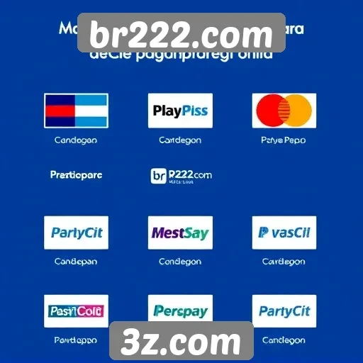 Métodos de pagamento disponíveis em br222.com